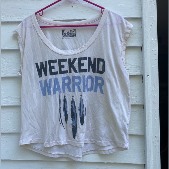 Local Celebrity Women's White and Blue Tank Top “Weekend Warrior” 🐗🪶🦅 - Picture 1 of 7